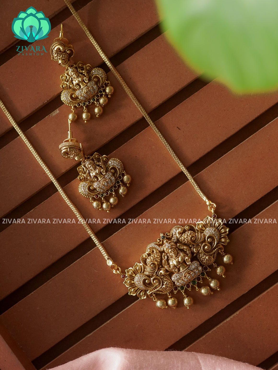 24" ANTIQUE  POLISH  DOLLAR  with premium gold polish CHAIN -Traditional south indian premium neckwear with earrings- Zivara Fashion- latest jewellery design