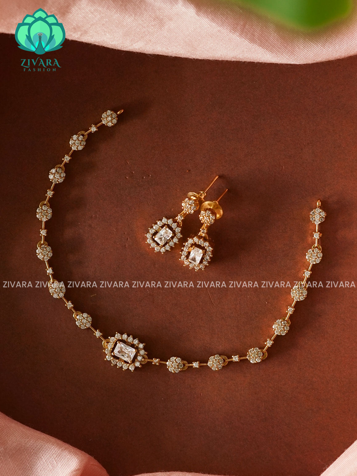 WHITE SMALL KIDS FRIENDLY  - stylish and minimal elegant neckwear with earrings- Zivara Fashion