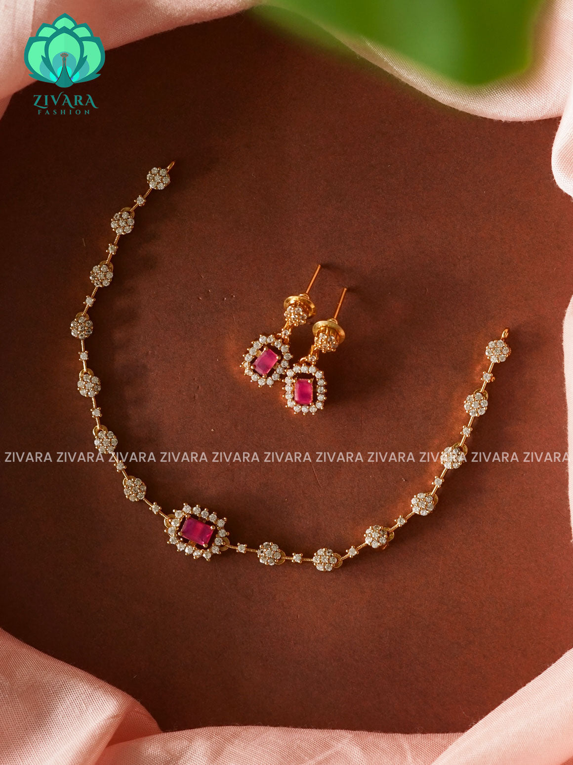 RUBY SMALL KIDS FRIENDLY  - stylish and minimal elegant neckwear with earrings- Zivara Fashion