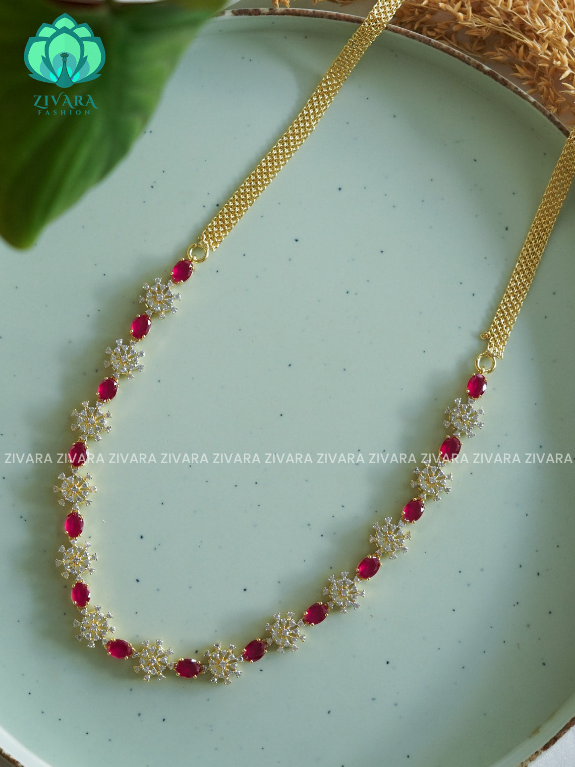 2 IN 1 HIPPBELT CUM HAARAM -RUBY- PREMIUM BRIGHT GOLD POLISH  - ZIVARA FASHION (12 INCHES)
