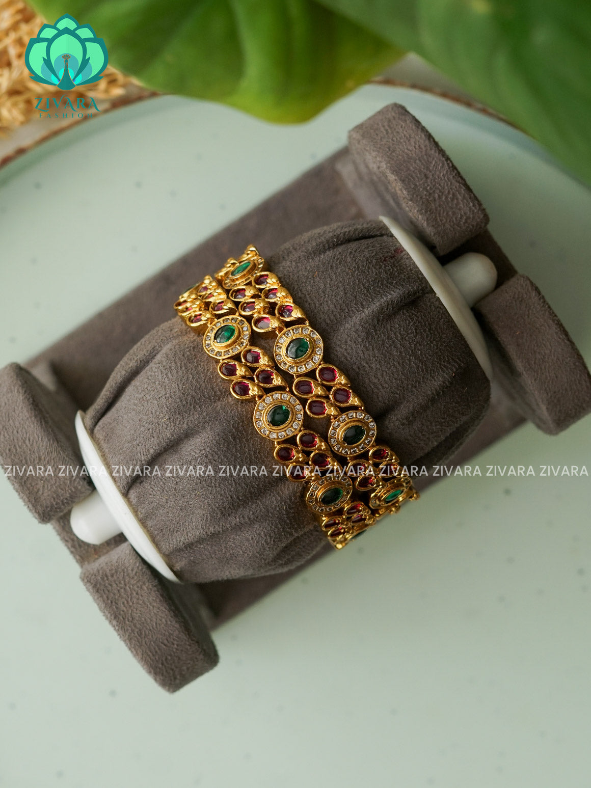 2 piece Real kemp bangles - Dull finish - latest bangles design