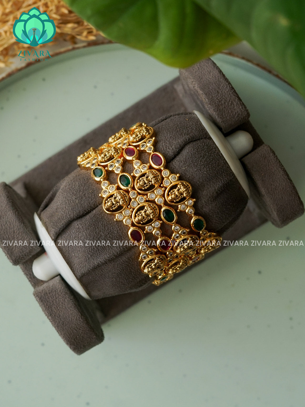 4 piece Real kemp Temple bangles - gold lookalike - latest bangles design
