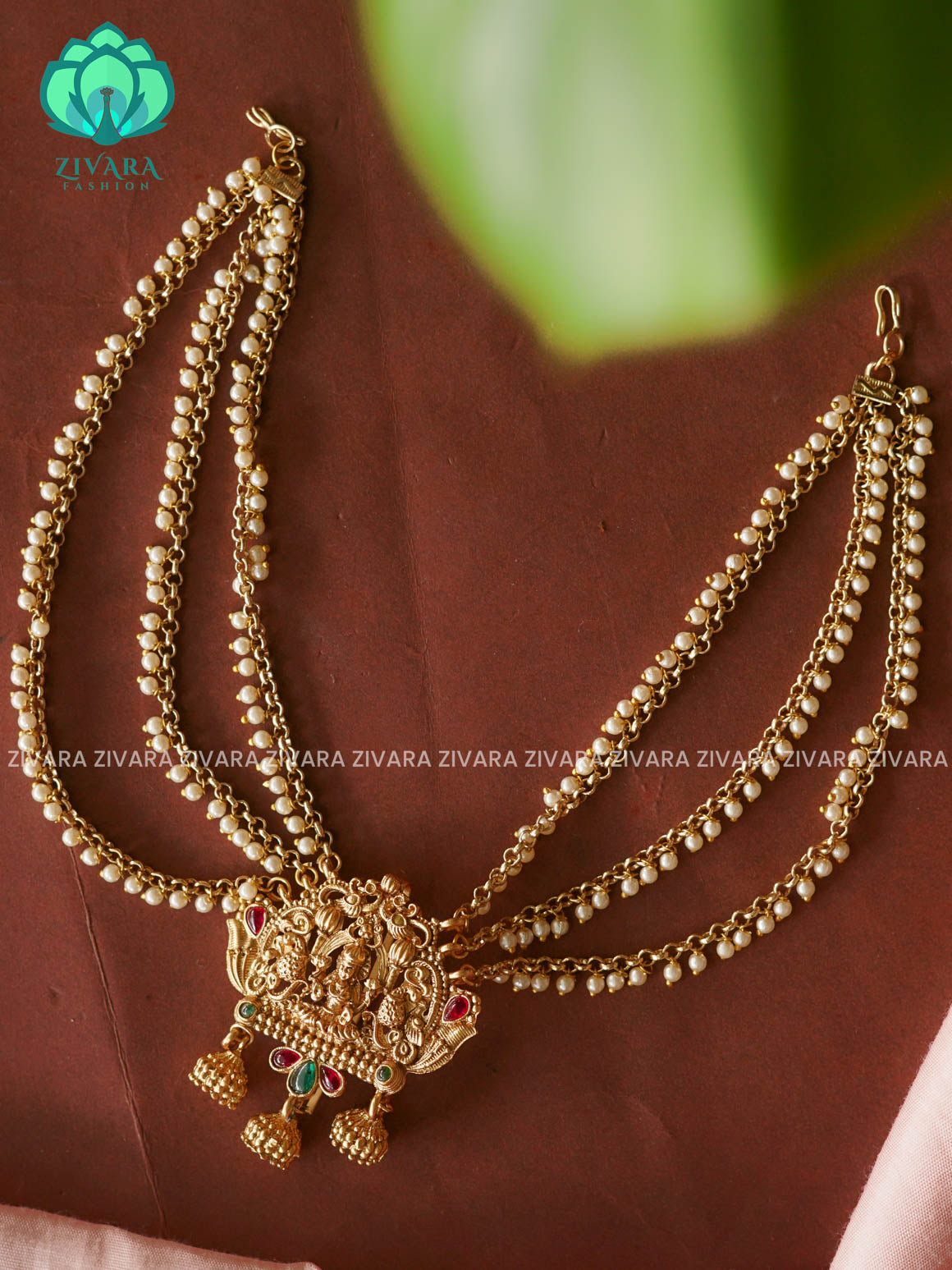 Traditional heavy earchains /maatals WITH BUN PIN - bridal accessory- zivara fashion-latest jewellery collection