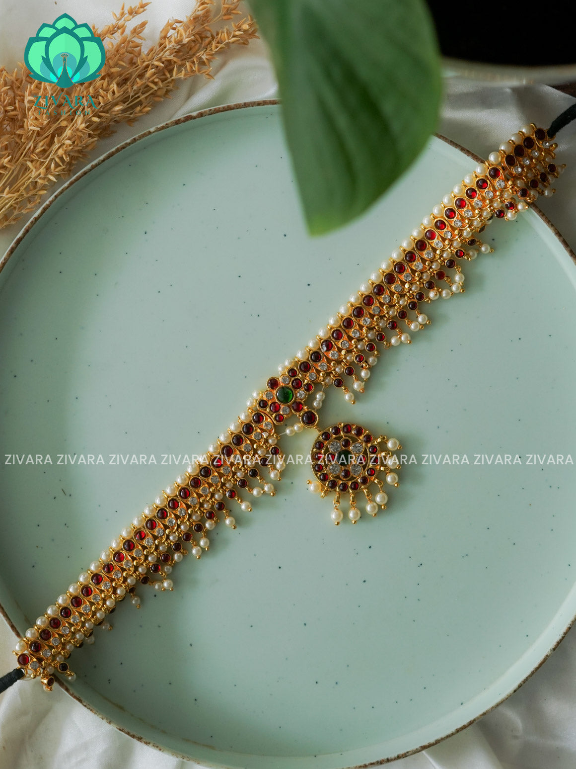 Red and green - kemp dance 13 INCH KIDS hipbelts - Latest South indian budget friendly hipbelt collection- Zivara Fashion