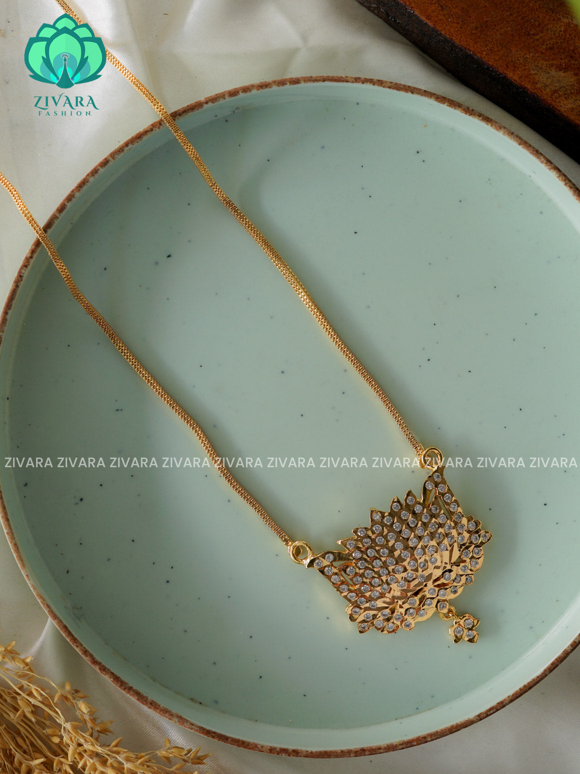 24" MICROGOLD POLISH IMPON DOLLAR  with premium gold polish CHAIN -Traditional south indian premium neckwear without earrings- Zivara Fashion- latest jewellery design