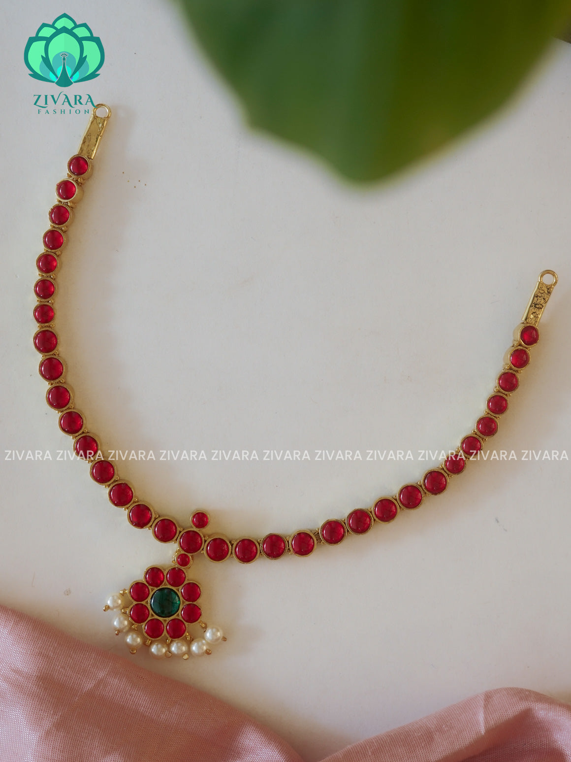 MATHANGI- ATTIGAI NECKLACE- REAL KEMP BHARATHANATYAM DANCE PREMIUM JEWELLERY (PREORDER WITH 3 TO 10 DAYS DISPATCH TIME)