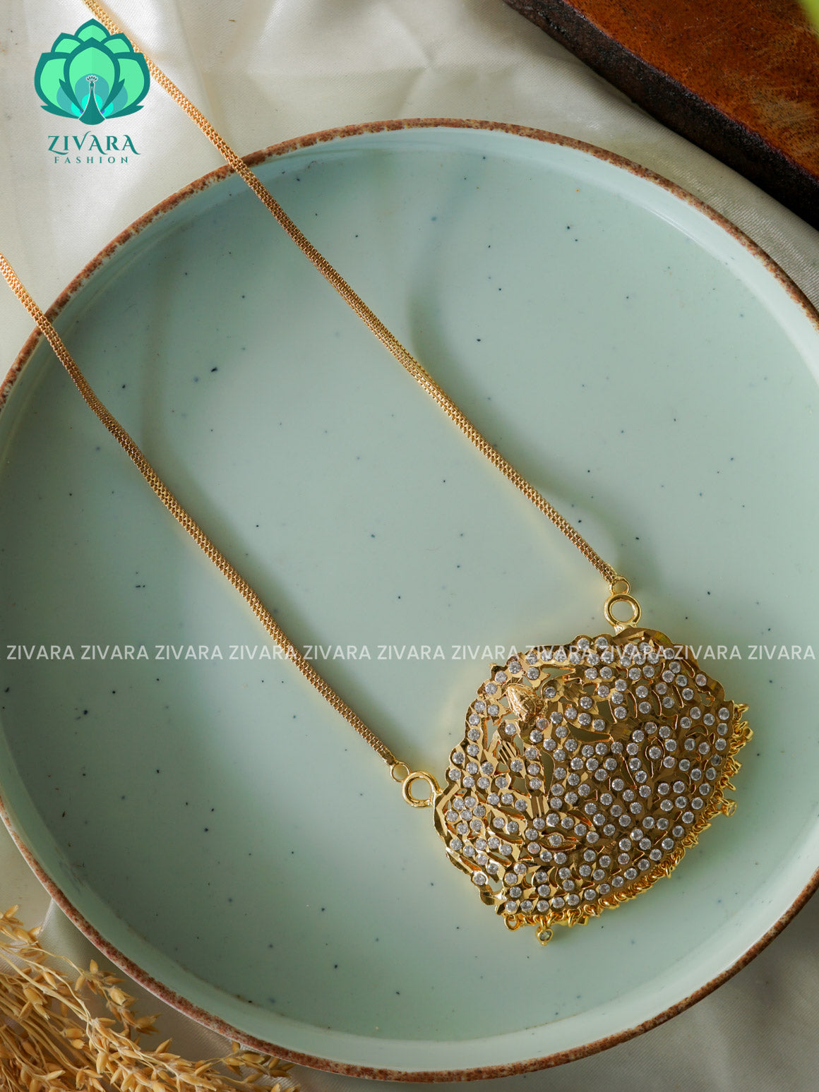 24" MICROGOLD POLISH IMPON DOLLAR  with premium gold polish CHAIN -Traditional south indian premium neckwear without earrings- Zivara Fashion- latest jewellery design