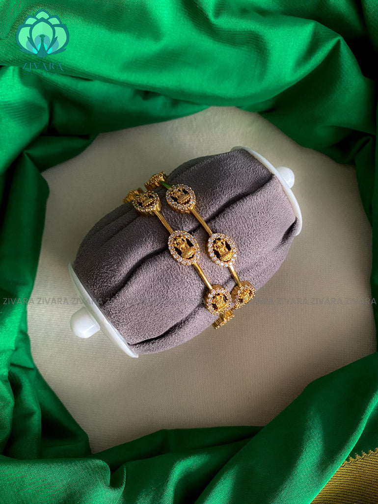 2 piece temple stone bangles- vintage finish-latest bangles design