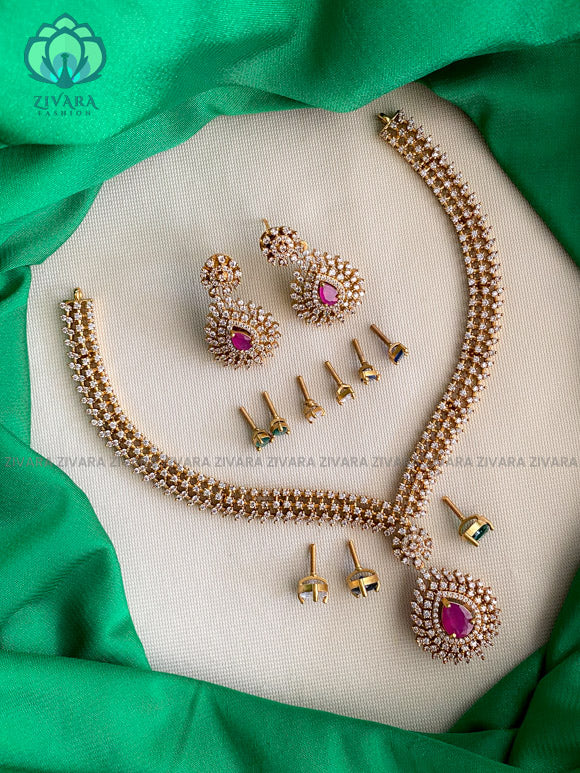 Interchangable neckwear with interchangable earrings- latest jewellery collection