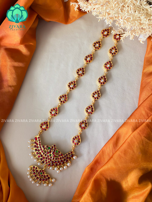RED AND GREEN- HIMANI  - HANDMADE LONG NECKWEAR- latest kemp dance jewellery collection