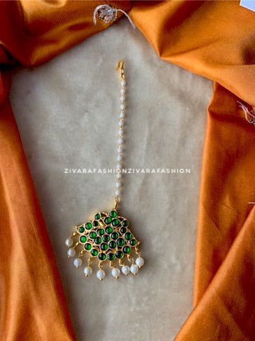 Simple nethichutti - kemp bridal collection-Indian hair accessory