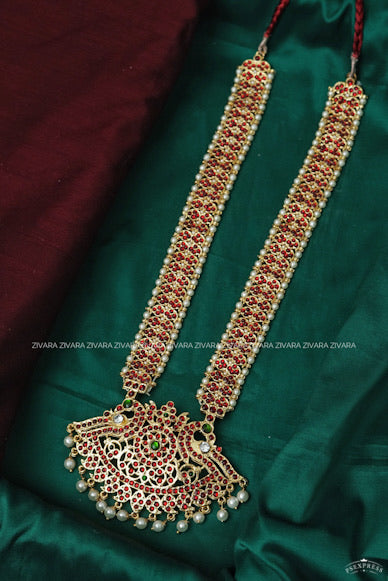 RED AND GREEN - GAYATHRI  - HANDMADE NECKWEAR- latest kemp dance jewellery collection