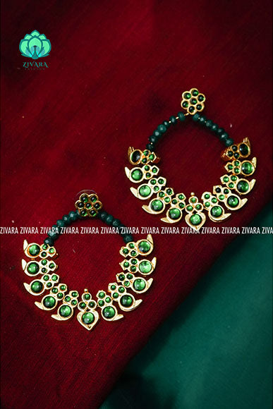 GREEN  -SUKRITI - HANDMADE EARRINGS - latest kemp dance jewellery collection