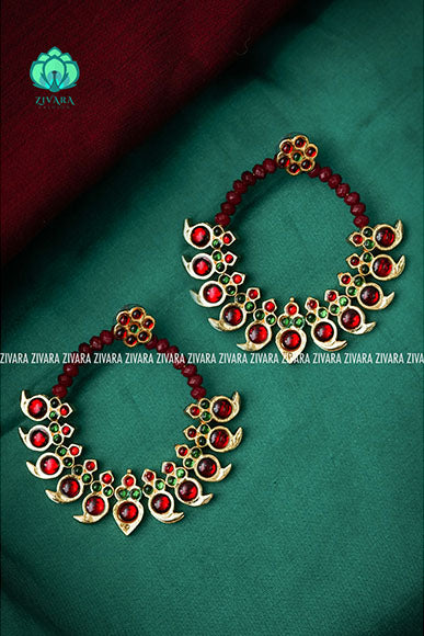 RED AND GREEN  -SUKRITI - HANDMADE EARRINGS - latest kemp dance jewellery collection