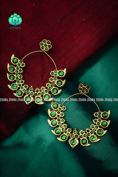 GREEN -JANAVI - HANDMADE BALI EARRINGS - latest kemp dance jewellery collection