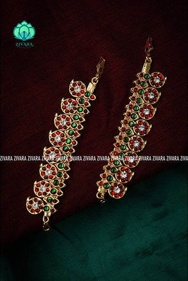 RED AND GREEN  - MANGAI - HANDMADE MAATAL- latest kemp dance jewellery collection