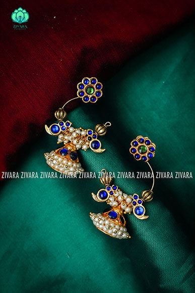 BLUE - MADHU  - HANDMADE EARRINGS - latest kemp dance jewellery collection