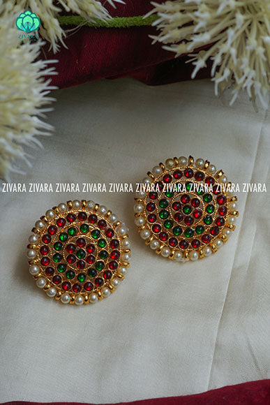 RED AND GREEN - VAHMAYA STUDS- HANDMADE EARRINGS - latest kemp dance jewellery collection