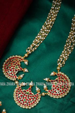 RED AND GREEN - VEMBU  - HANDMADE NECKWEAR- latest kemp dance jewellery collection