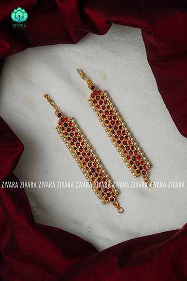 RED AND GREEN  - MANGAI - HANDMADE MAATAL- latest kemp dance jewellery collection