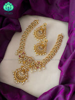 Half jhumka bali necklace with earrings- Zivara Fashion