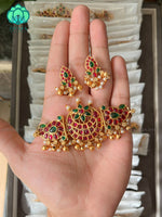 Gorgeous matte finish Moon choker with studs - latest south indian jewellery