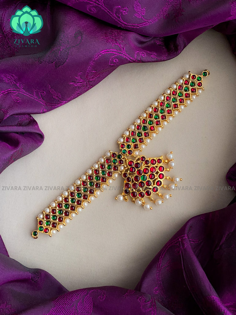 RED AND GREEN- PRABHAVATHI  - HANDMADE choker- latest kemp dance jewellery collection