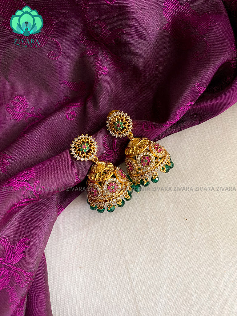 Hotselling AD stone jhumka - latest trending collection