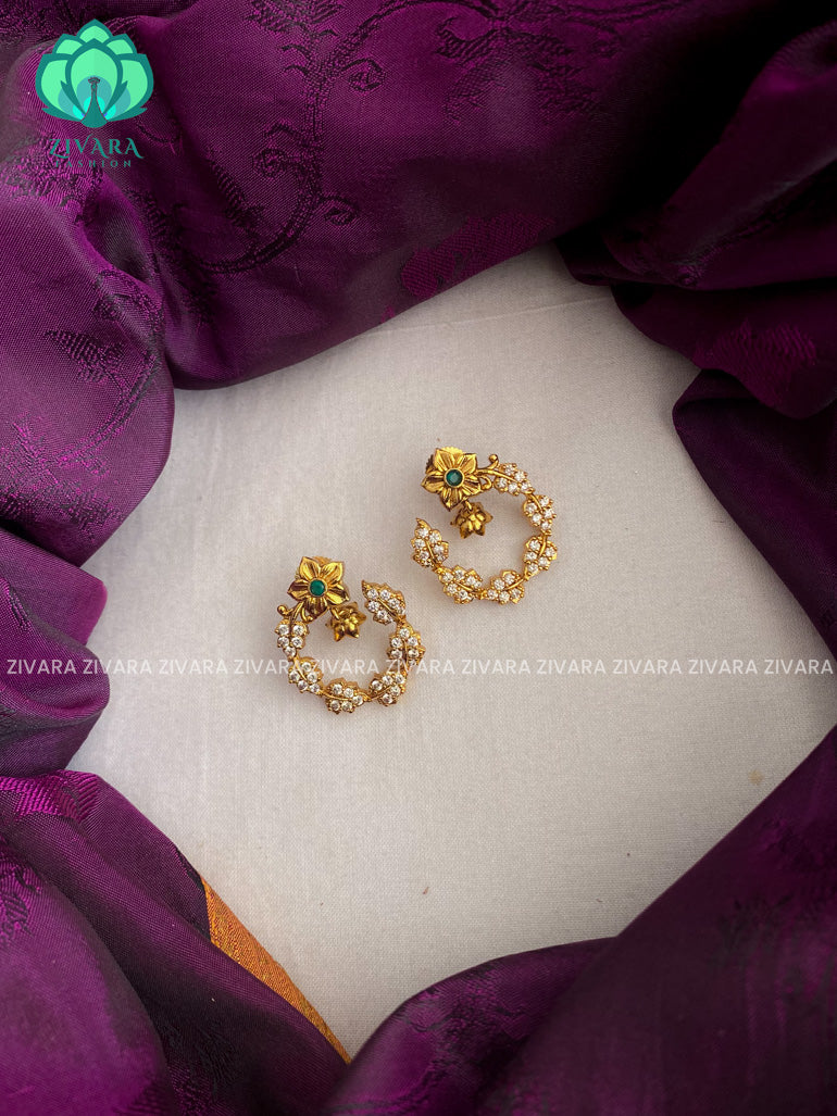 Trendy wreath type studs in premium gold finish -  latest jewellery collection