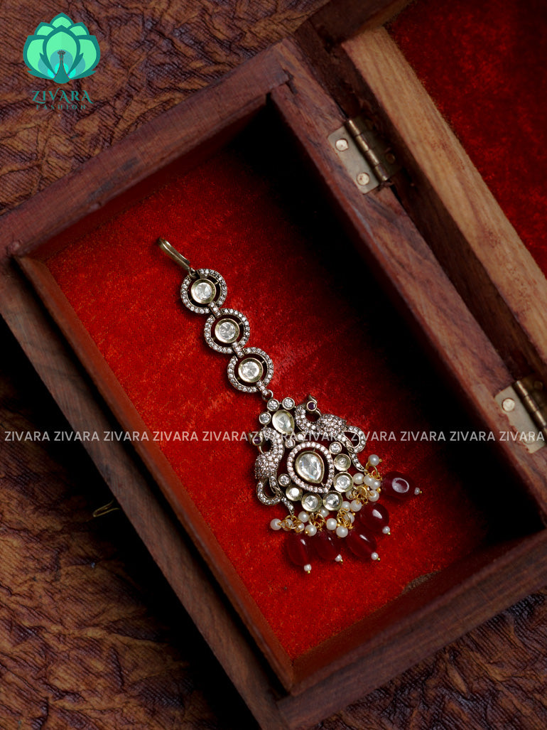 Victoria polish - Bridal maang tikka, chutti- bridal head accessory- latest bridal collection - Zivara fashion