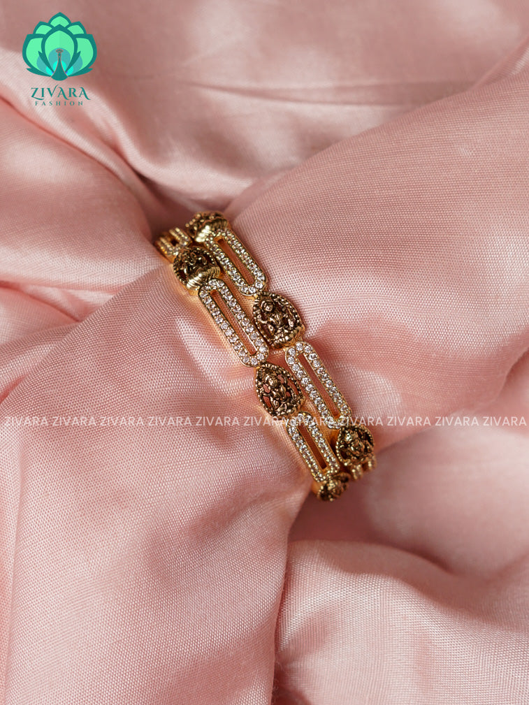 2 PIECE temple -Premium vintage FINISH bangles- latest jewellery collection- Zivara Fashion