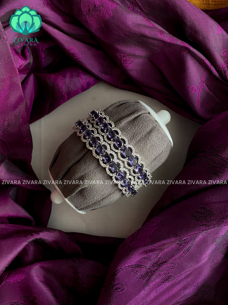 Silver designer 2 bangles - Zivara fashion jewellery