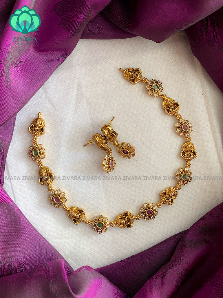 Hotselling temple neckwear with earrings-Swarna- latest pocket friendly south indian jewellery collection
