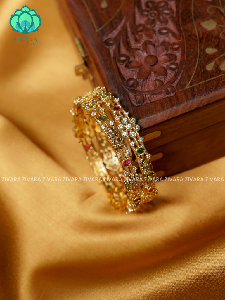 Temple bangle -Premium GOLD FINISH bangles- latest jewellery collection- Zivara Fashion