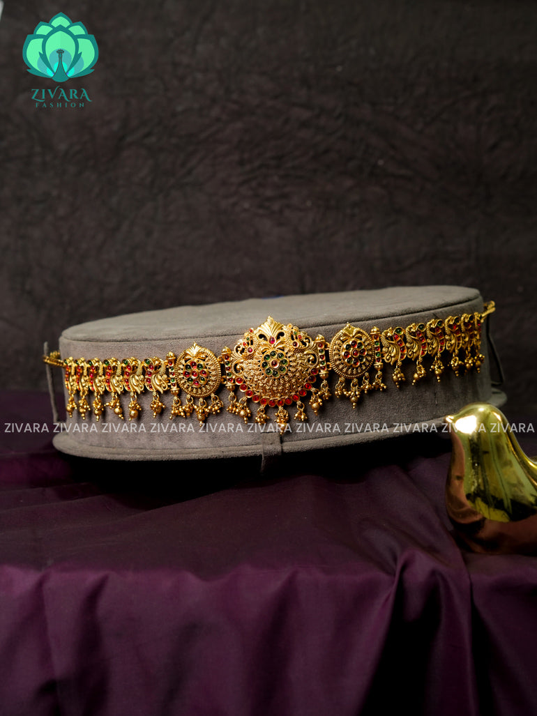 NORMAL MATTE TEMPLE STYLE (12 INCHES ) Latest South indian budget friendly hipbelt collection- Zivara Fashion