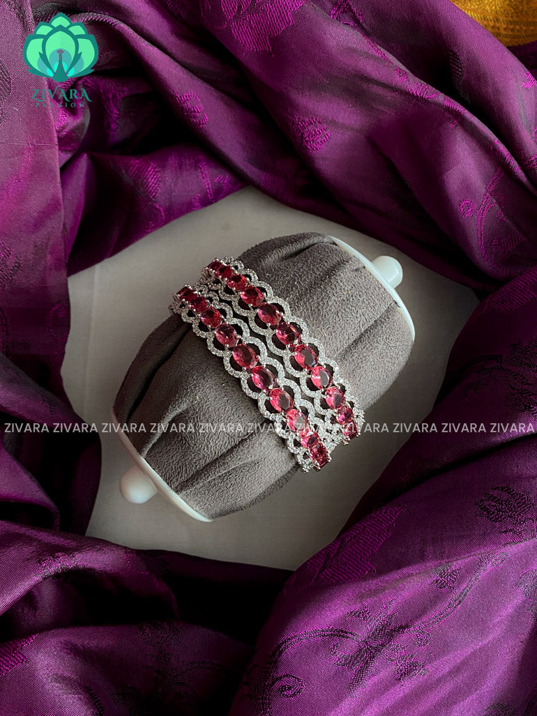 Silver designer 2 bangles - Zivara fashion jewellery