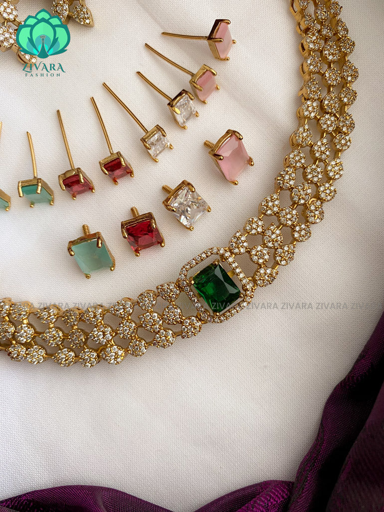 Interchangable  neckwear with interchangable earrings- latest jewellery collection