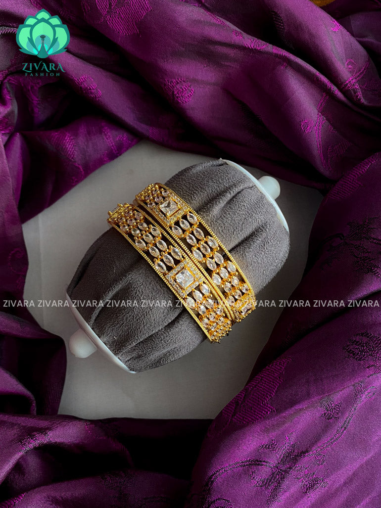 2 piece ad stone bangle - latest bangles design