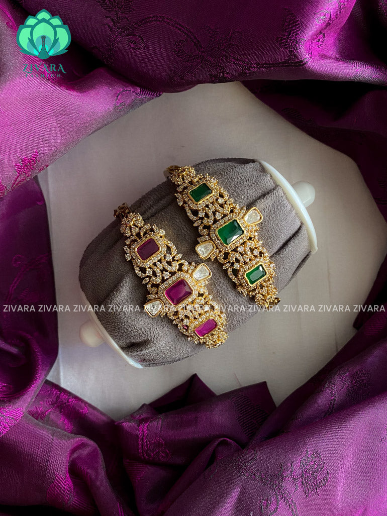 Single piece open type kada with stones - latest bangle collection- single piece