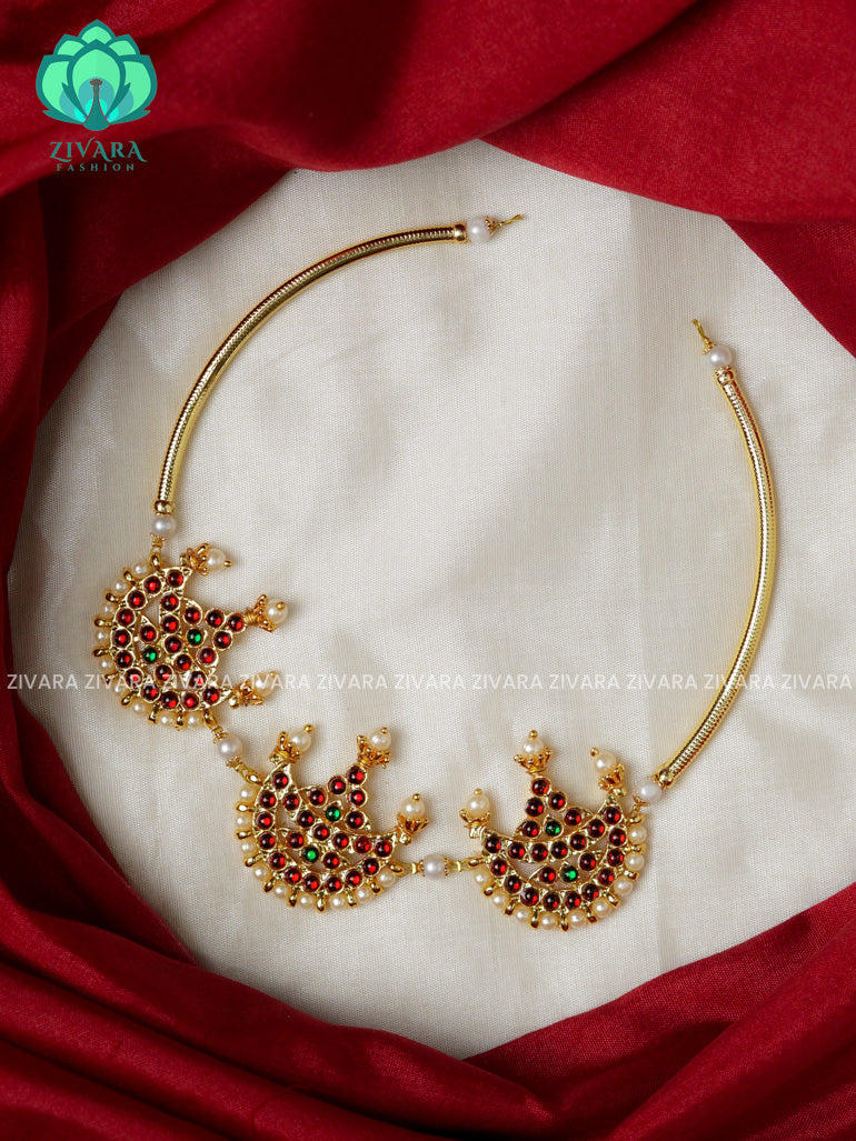 RED AND GREEN  - SINDHUJA - HANDMADE NECKWEAR- latest kemp dance jewellery collection
