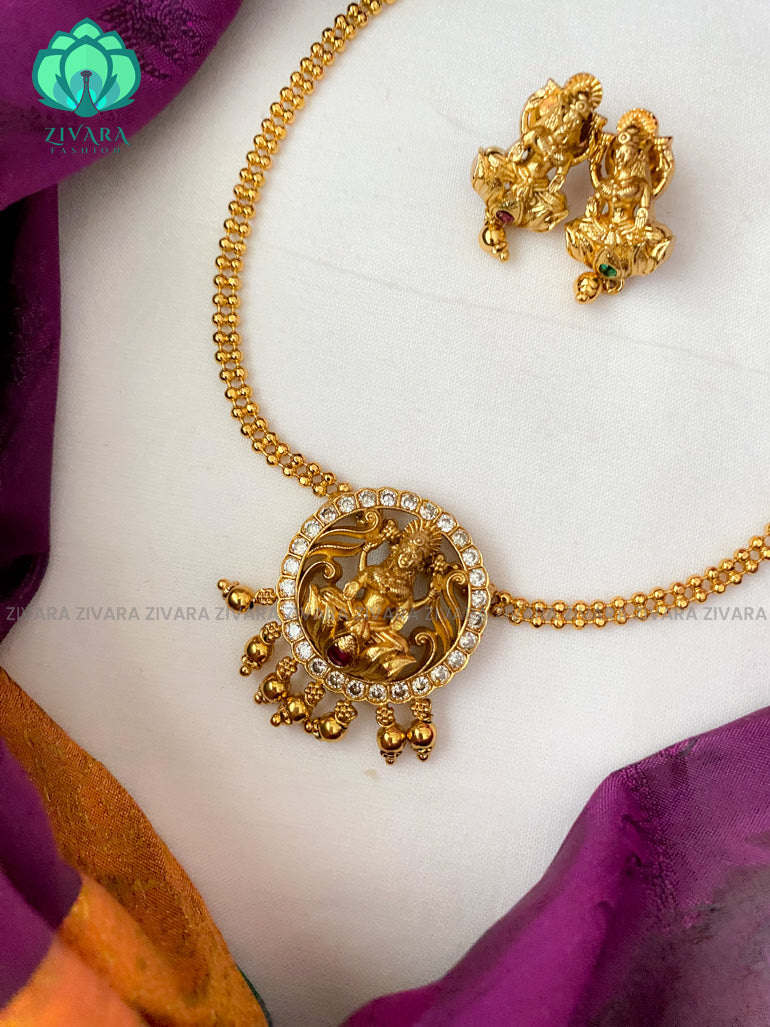 Long Pendant Necklace Set Golden Traditional South Indian Temple Jewellery  MSK 40 at Rs 1595/piece in Mumbai