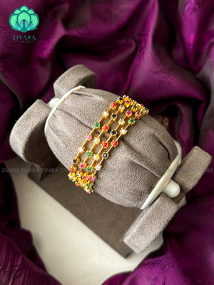 4 piece microgold finish Navaratna/Multicolor bangles-latest bangles design