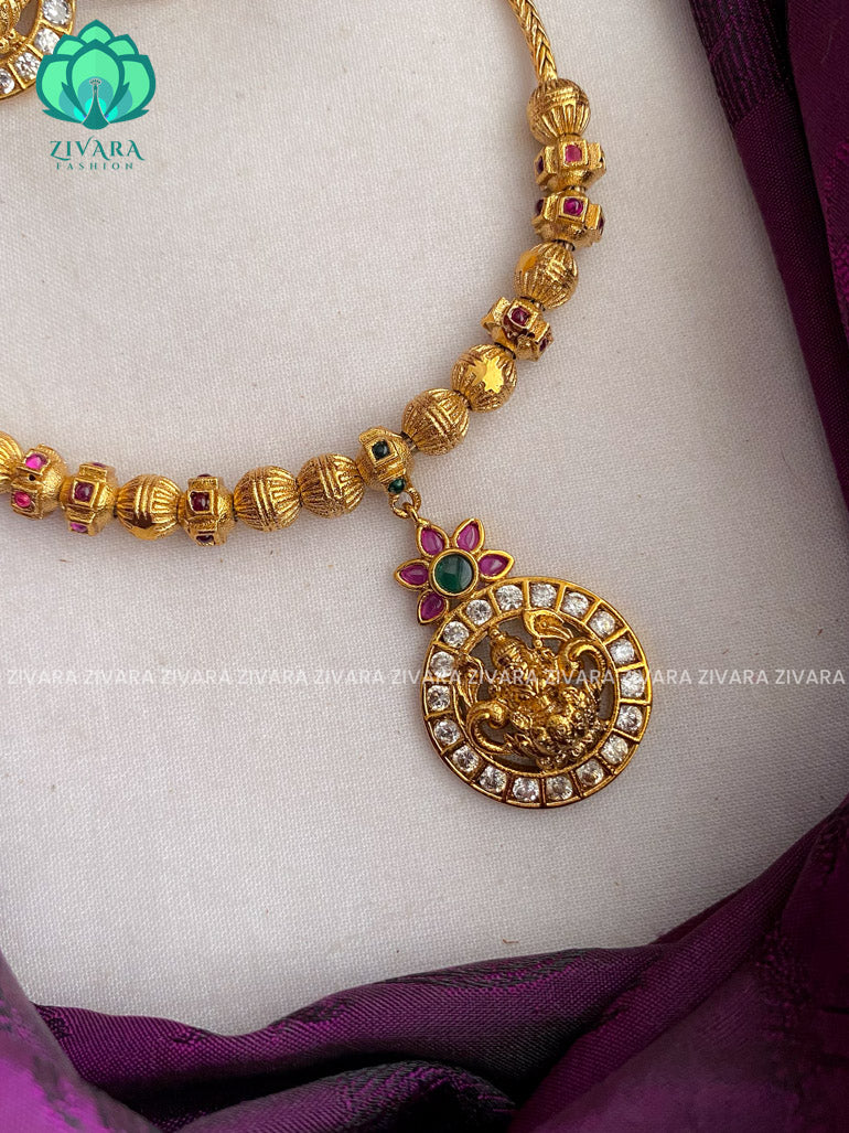 Coin pendant flexible chain neckwear with earrings - Zivara Fashion