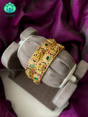 2 piece premium Microgold polish Temple bangles-latest bangles design
