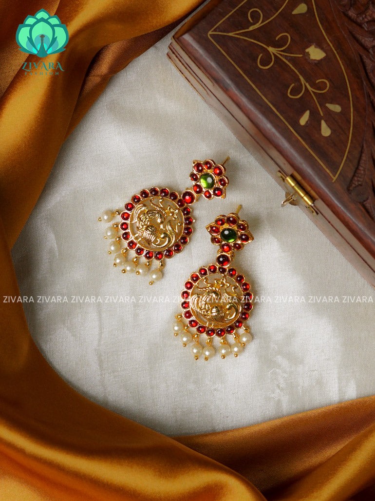 RED AND GREEN - SAMUDRIKA - HANDMADE EARRINGS - latest kemp dance jewellery collection