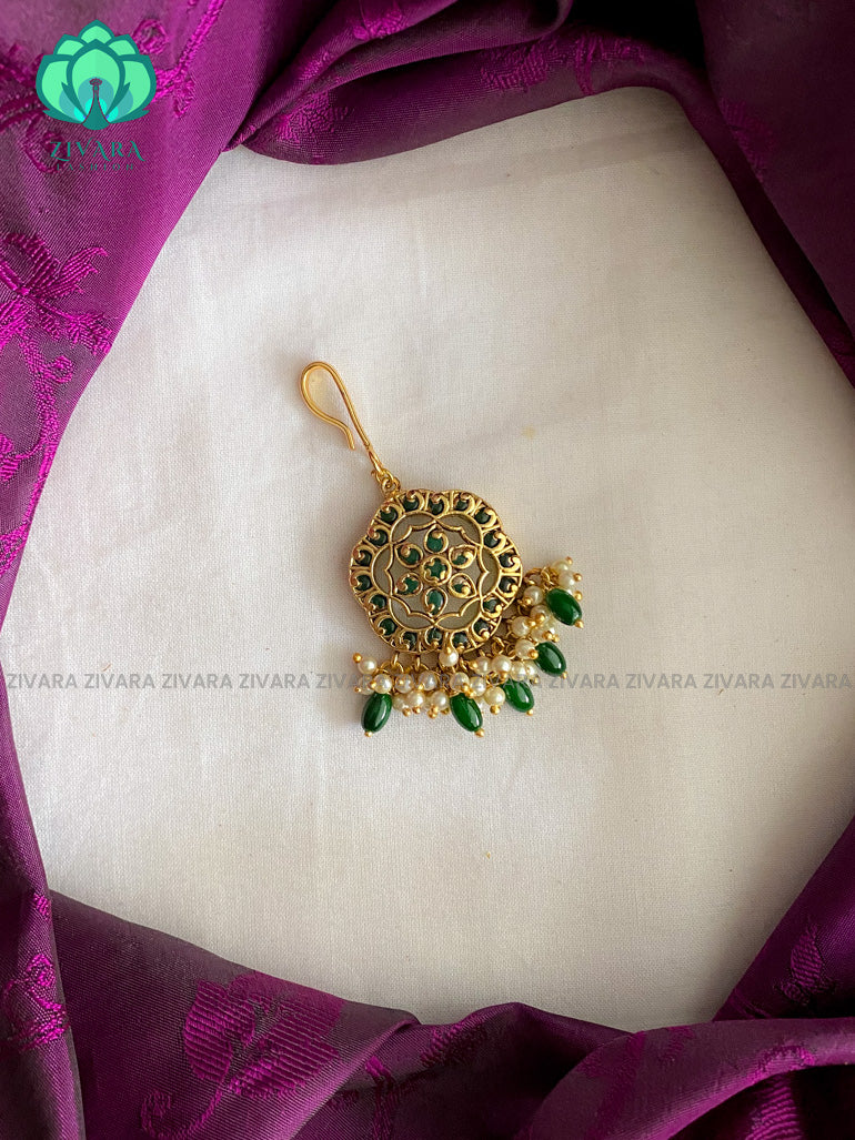 Cz matte short bridal maangtikkas  - chuttis -latest south indian jewellery collection