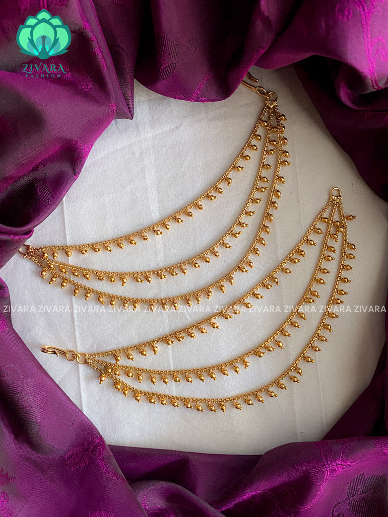 Traditional LIGHT  earchains /maatals- bridal accessory- zivara fashion-latest jewellery collection