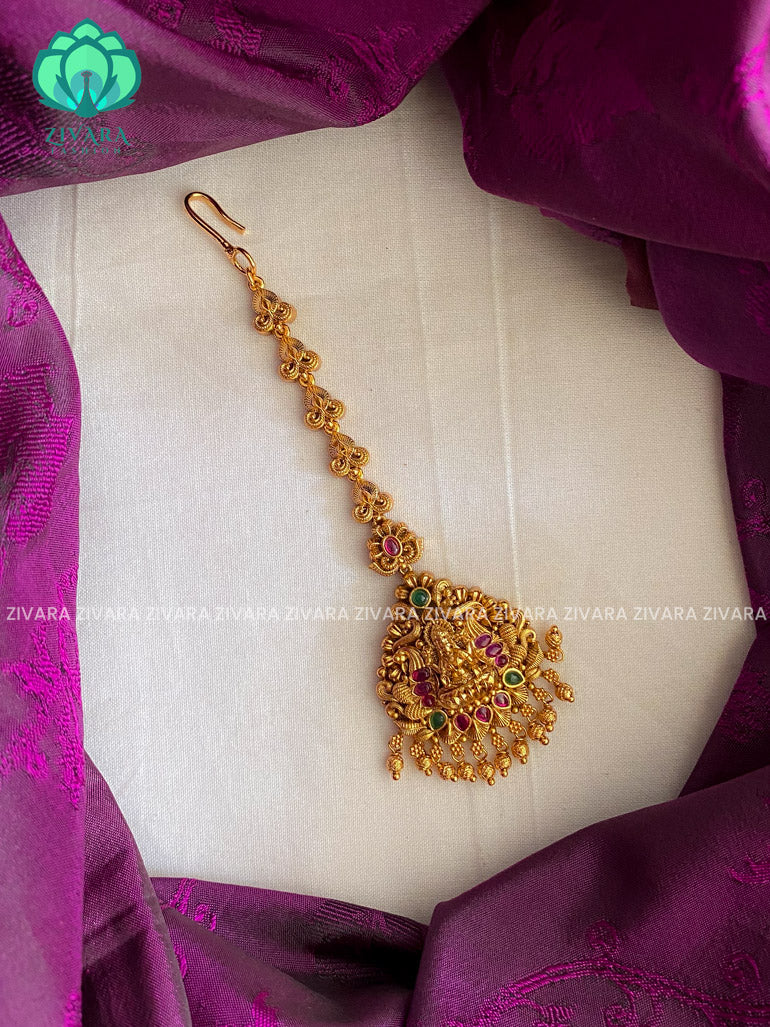 Cz matte TEMPLE bridal maangtikkas - chuttis -latest south indian jewellery collection