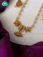 Tirumal pearl neckwear with earrings - Premium quality CZ Matte collection-south indian jewellery