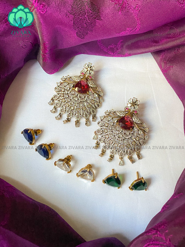 Victoria finish oversized Interchangable studs- latest jewellery collection